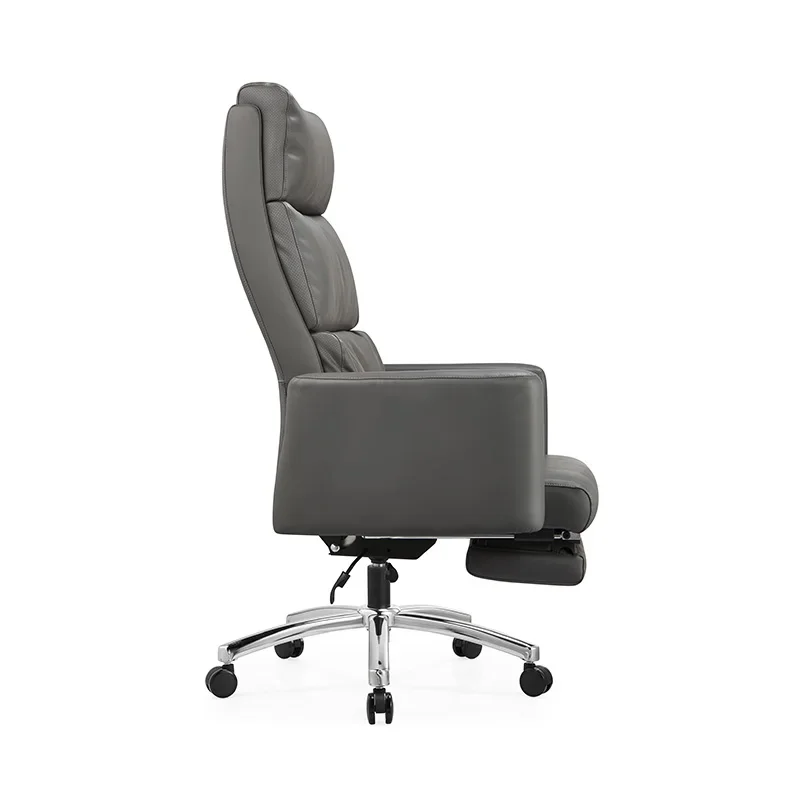 Factory Supply Big Comfortable Boss Chair Computer Chair Lifting Rotating Reclining Leather Office Chair With Footrest