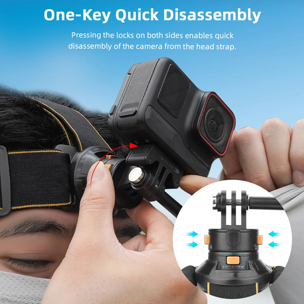 Sabuk tali kepala magnetik dapat diatur, sabuk dudukan kepala pelepasan cepat untuk Gopro Pocket 3 Insta360 X3 Insta360 Go3S