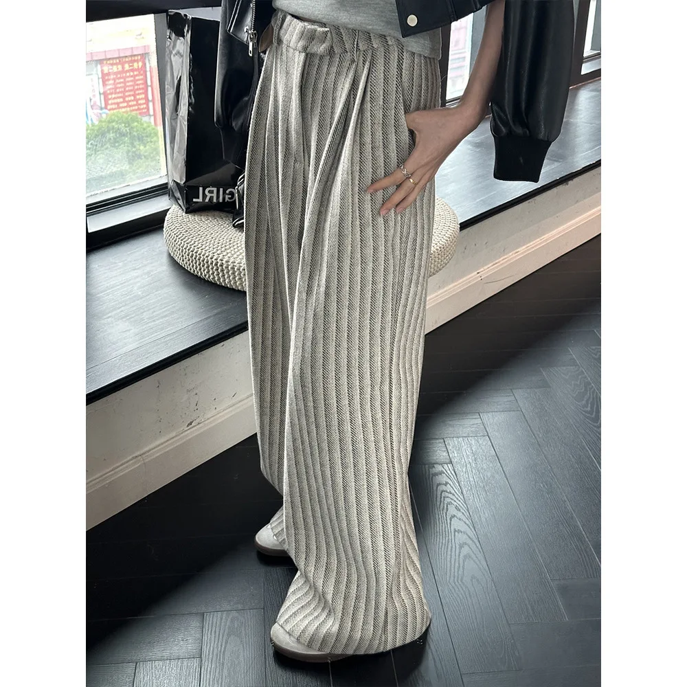 UMI MAO Blazers Striped Trousers Autumn And Winter New Item Niche Wide Leg Women's Clothing High-end Temperament Pants