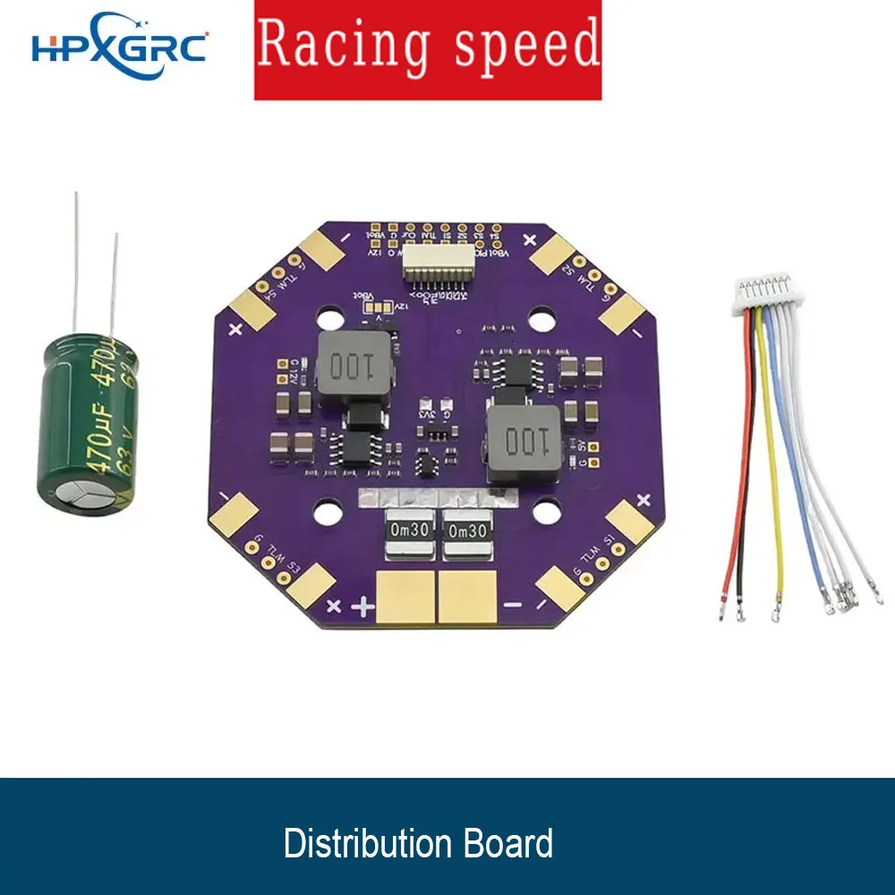 High Power PDB for Drone Robot 12S LiPo, 8-60V Input 440A Current Sensor, Dual BEC 5V 5A & 12V 4A, 30.5mm Mount X-Class