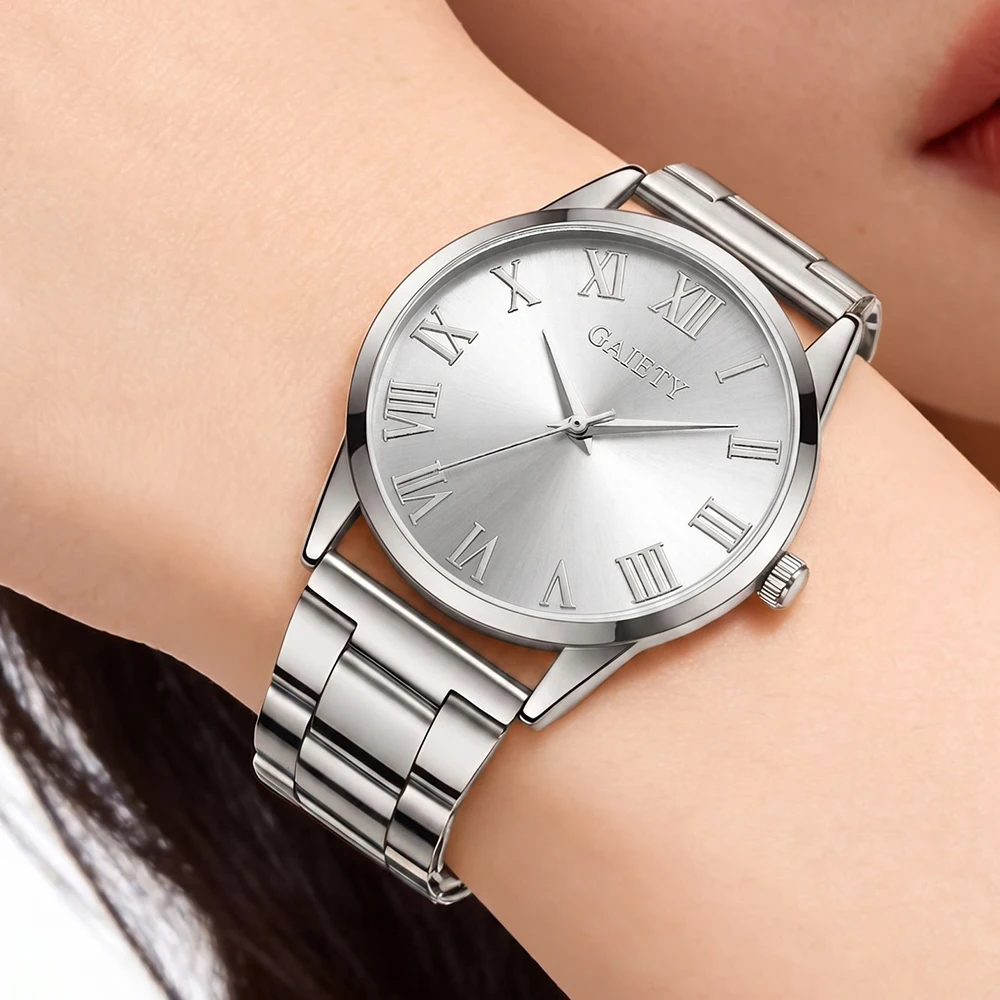 2Pcs/Set Unisex Jewelry Watch Set Women's Wristwatch Accessories Silver Fashion Business Elegant Classic Exquisite Light Luxury Rhinestone Luxury Bracelet Watch Set Y2K Suitable for Travel, Parties, Daily Outfits, Perfect Birthday and Holiday Gift
