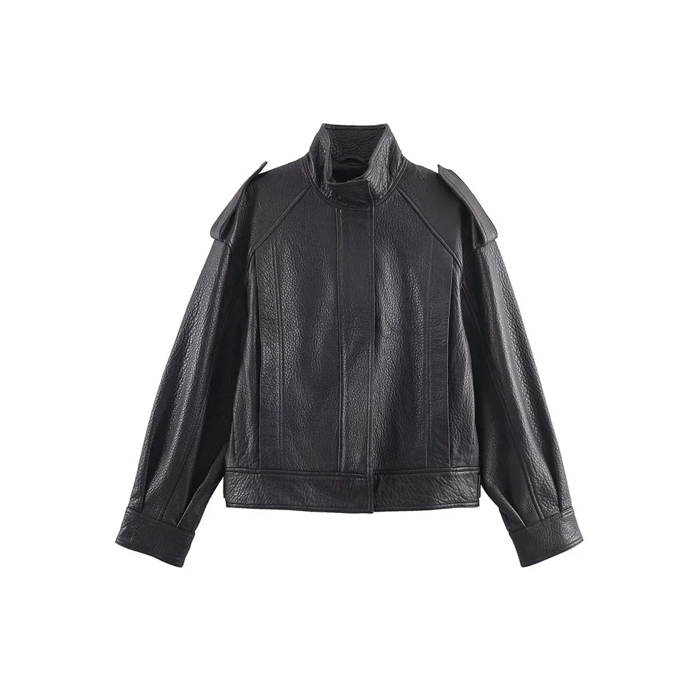 

Осенняя новая женская модная кожаная куртка-пилот в мотоциклетном стиле