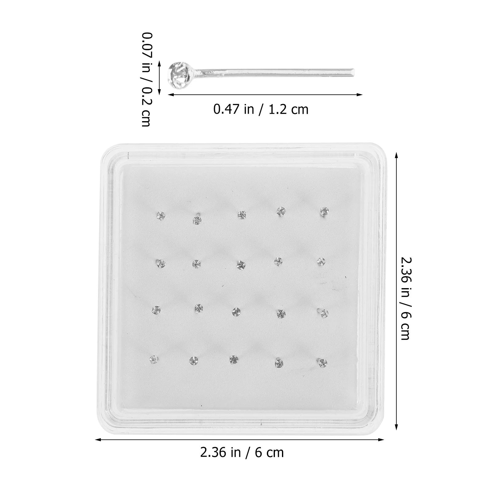 

20Pcs Straight Nose Studs Metal Nose Rings Minimalist Style Comfortable Body Jewelry for Women Cartilage Piercing Jewellery