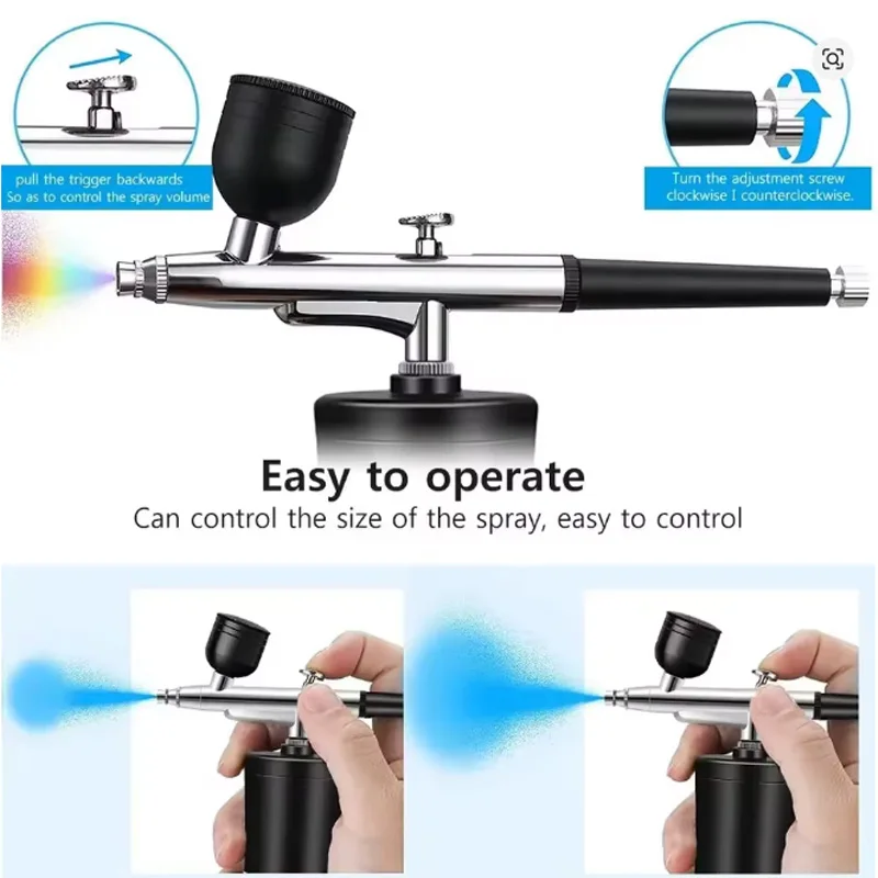 ปืนฉีดไฟฟ้าพร้อมคอมเพรสเซอร์สําหรับเพ้นท์เล็บ สักระบายสี โมเดลรถ สัมผัสกราฟฟิตี ปากกาสเปรย์อเนกประสงค์