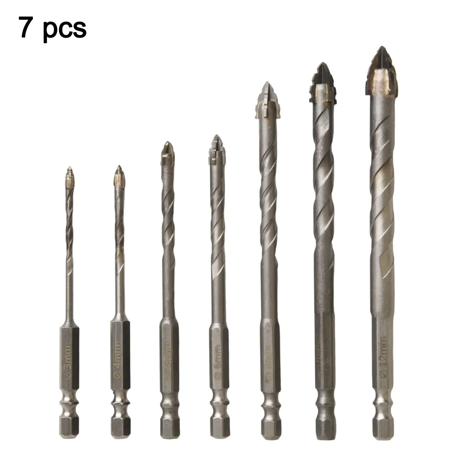 

DIY Projects Carbide Drill Set Triangular Spiral Drill Bit Set Electric Drill High-Speed Rotation Low Vibration Design