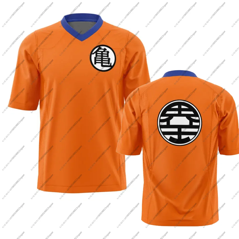 Mannen Kids Jongens T-shirt Casual Sportkleding Tee Goku Dragon Ball Z American Football Jersey Kame Kai Streetwear Top Voetbal Gift Fans