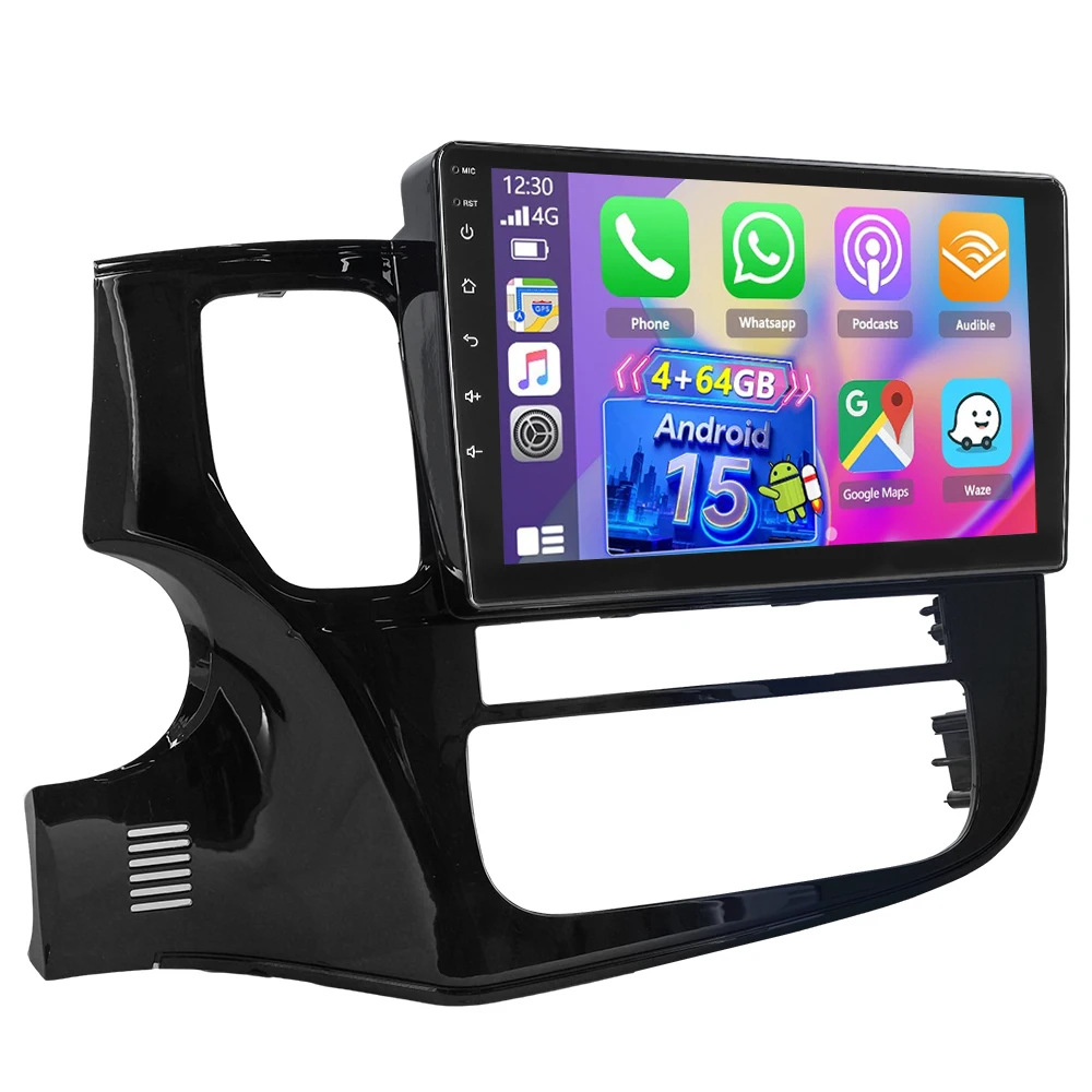 ESSGOO Draadloze Carplay Android auto 10 Inch IPS Aanraakscherm Voor Mitsubishi Outlander 2012-2018 Autoradio Android 15 GPS-navigatie WIFI Stuurwielbediening RDS Bluetooth FM Spiegellink ASP-geluid - afbeelding 2
