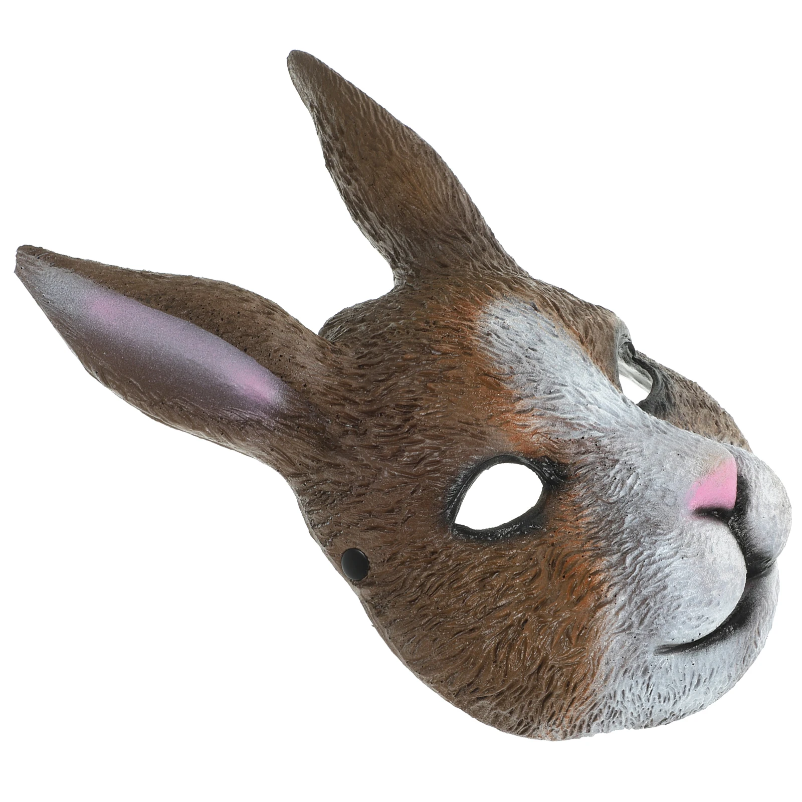 Maschera di coniglio Maschere di Halloween divertenti marrone chiaro per adulti Costume cosplay Copertura per il viso traspirante Accessori per feste