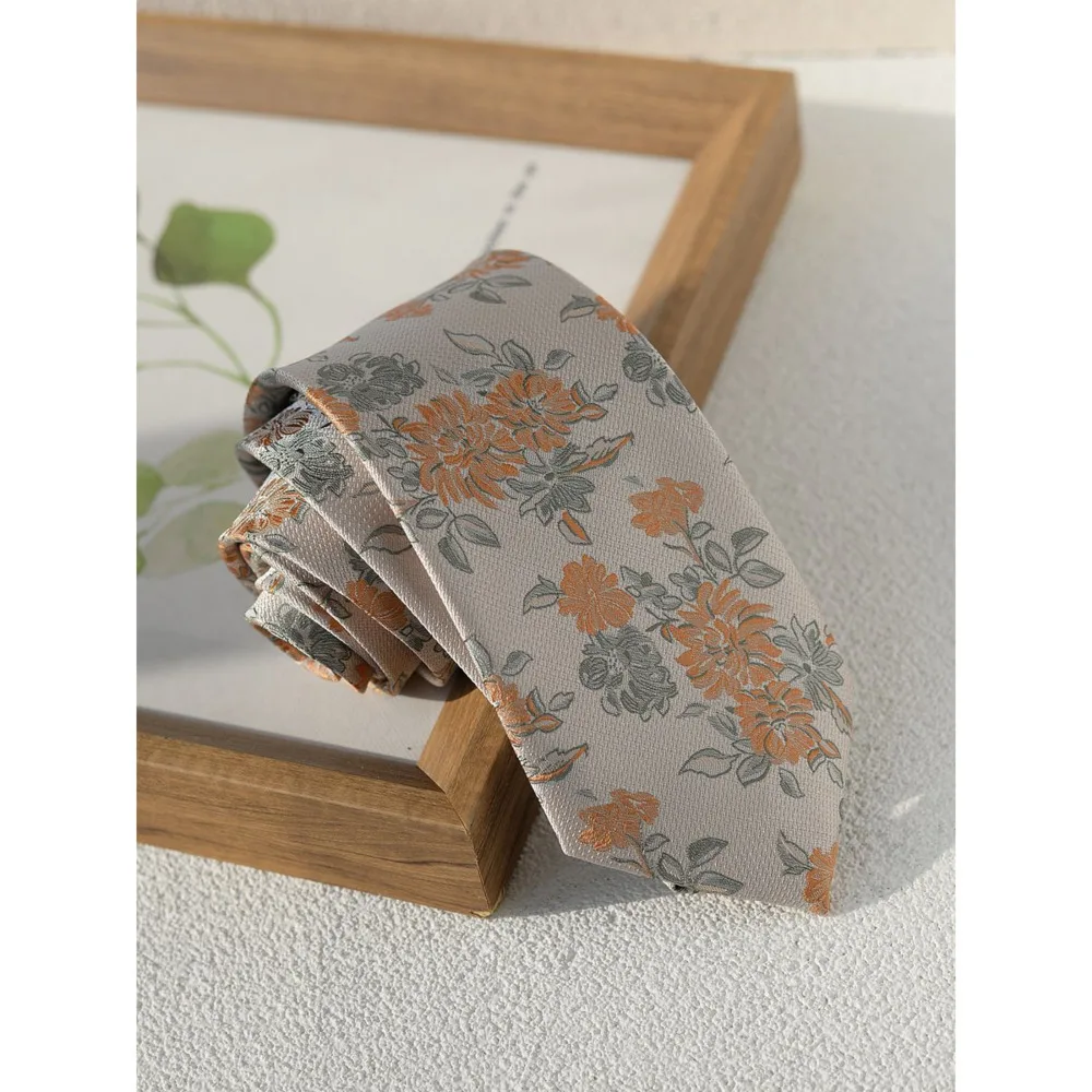 Cravate à motifs pour femmes, chemise décontractée haut de gamme, accessoires uniformes pour hommes, Style artistique britannique, mode jeune, tendance brodée