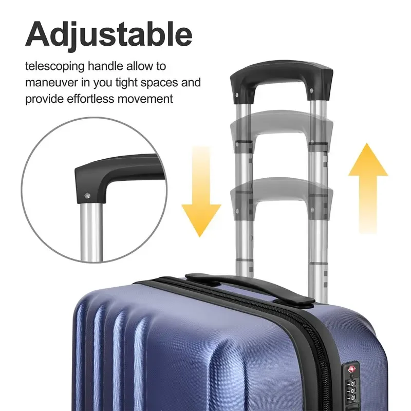 New 24 inch PC+ABS Luggage Suitcase with Spinner Wheels and Built-In TSA Lock for Carry-On.