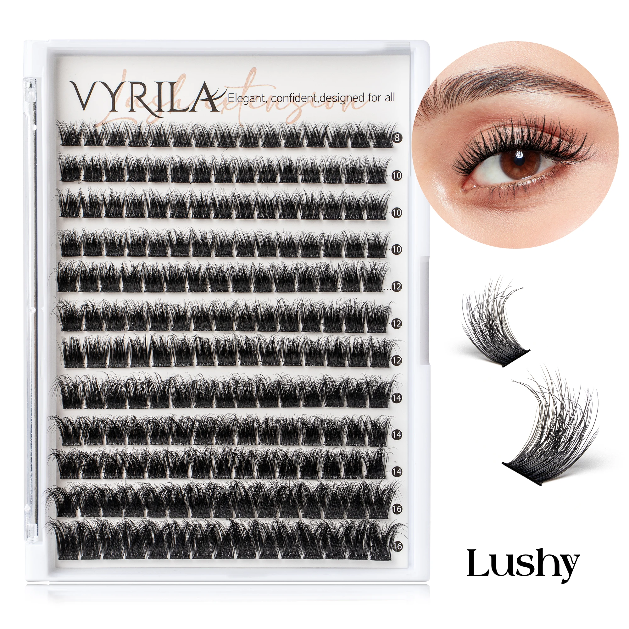 Einzelne Wimpern-Cluster, C-Curl-Mix, Wimpern-Cluster, 3D-Wimpernverlängerung, 0,1 mm, superdünnes Band, wiederverwendbare natürliche Wimpern
