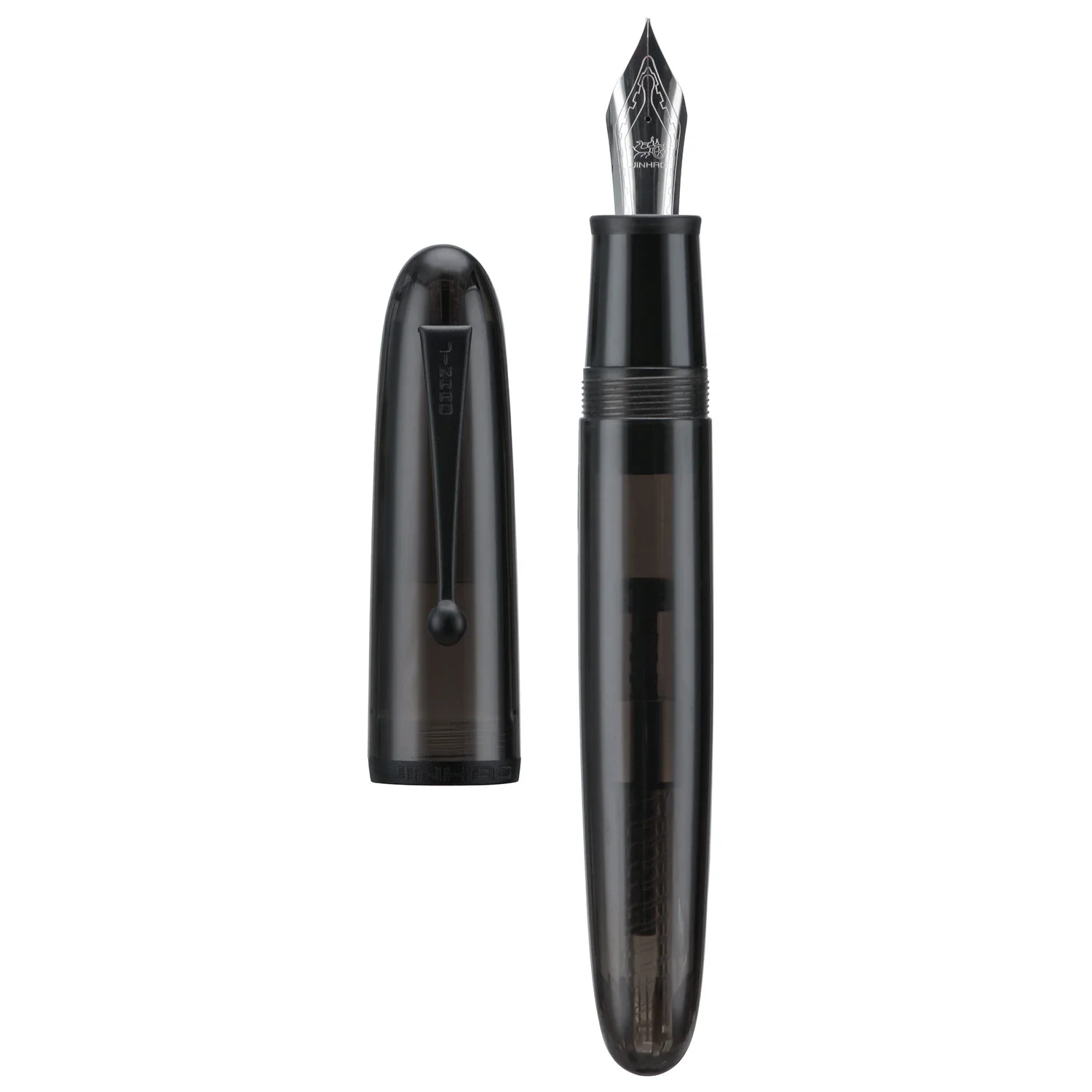 Jinhao 9019 Fountain Pen #8 EF/F/M Nib, Transparent Black Resin Big Size Office Writing Pen with Large Converter