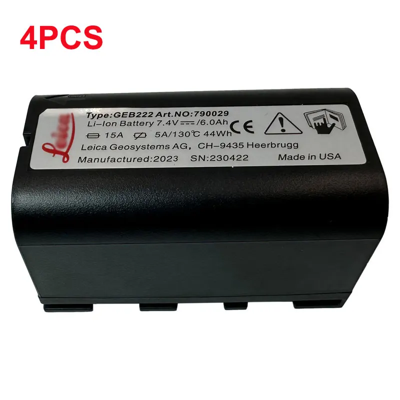 

4PCS GEB222 Battery For Leica ATX1200 GPS1200 GRX1200 Total Stations 7.4V 6000mAh Surveying Instrument lithium