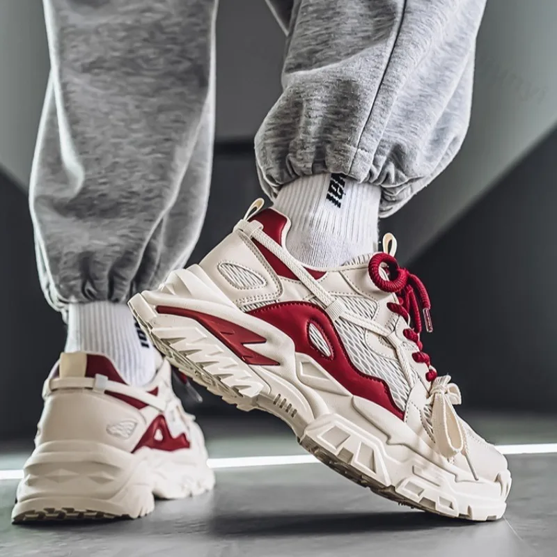 

Men's Fashion Trend Casual Thick Soled Non Slip Sports Shoes 2025 Spring New Mesh Breathable Comfortable Low Top Chunky sneakers