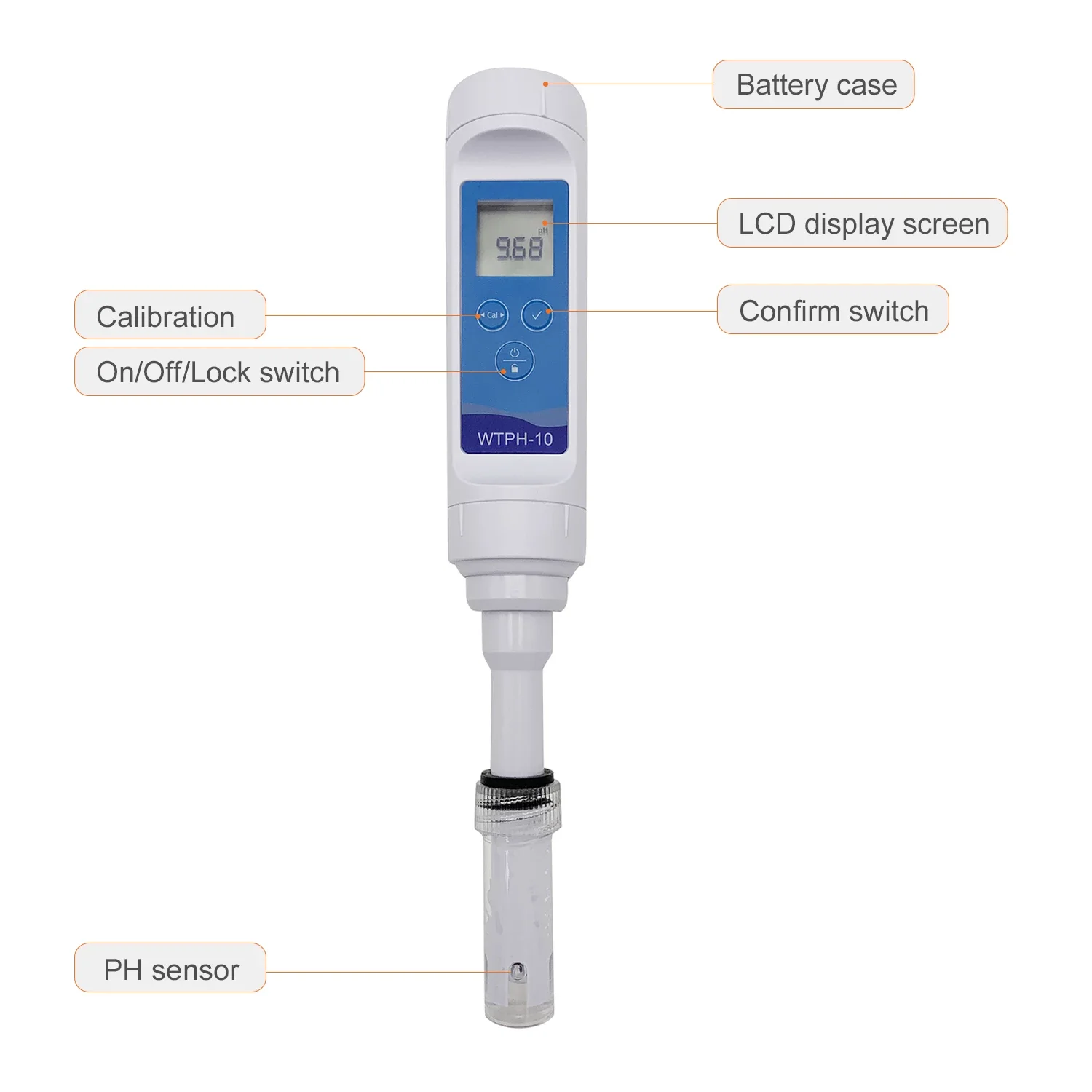 

QLAB PH Tester Pocket Pen Type Laboratory Digital High Accuracy Water Quality Meter Long Sensor