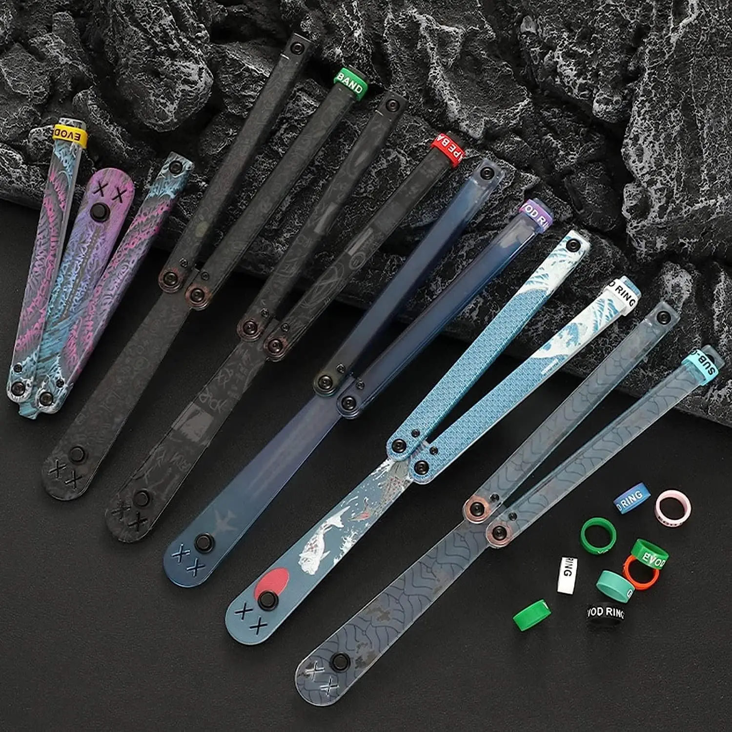 Latihan Balisong, Pisau Lipat Flail, Trainer Outdoor, Tanto Saku, Alat EDC Tidak Tajam, Pisau Fidget, Mainan, Alat Outdoor