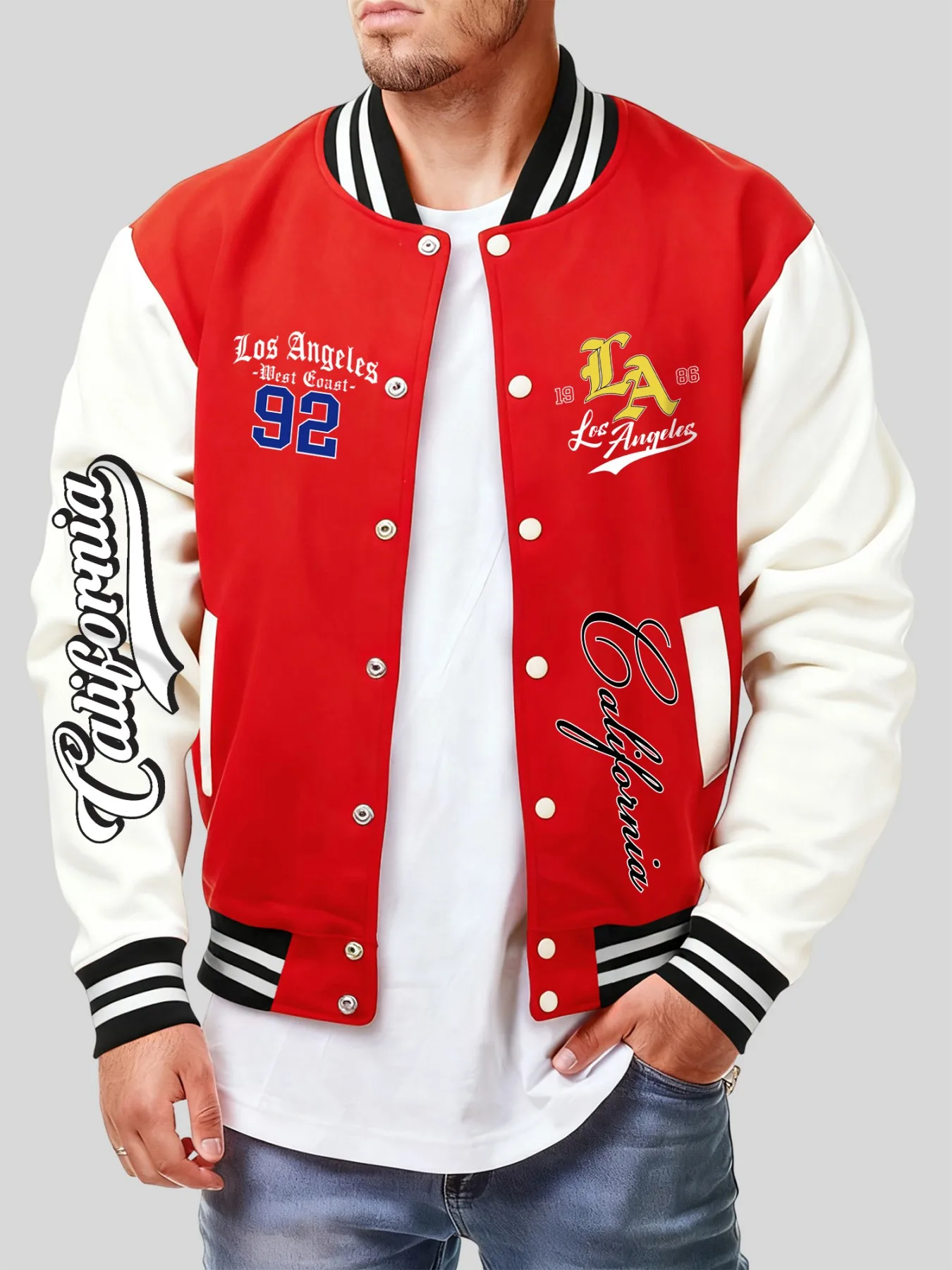 

Калифорния, художественные куртки с буквенным принтом, мужские свободные флисовые куртки в стиле хип-хоп Y2K, осенняя модная одежда, повседневная индивидуальная куртка унисекс