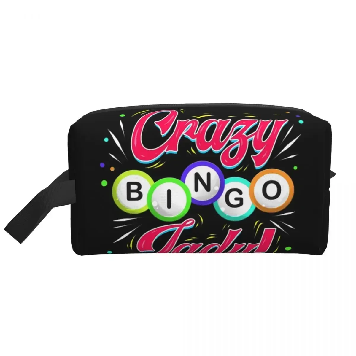 Lucky Game Crazy Bingo Lady Gambling Player Toiletry Bag Kawaii Cosmetic Makeup Organizer for Women Beauty Storage Dopp Kit Box