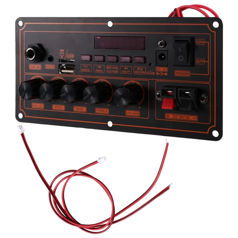 

BAAZ HOT 2X20w 12V Bluetooth Amplifier Board Charging Speaker Support Bluetooth Aux Recording Home Theater DIY Amplifier