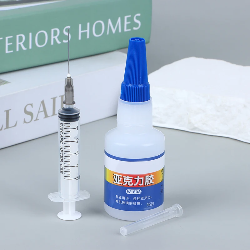 

50ml Plexiglass Quick Drying Curing Adhesive Acrylic Glue For Aquarium Fish Tank Transparent Waterproof Acrylic Pipe Plate Glue~