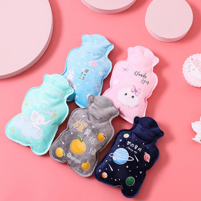 New Hot Water Bottle Rubber Bag Cute Cartoon Warm Relaxing Safe Heat Cold Large