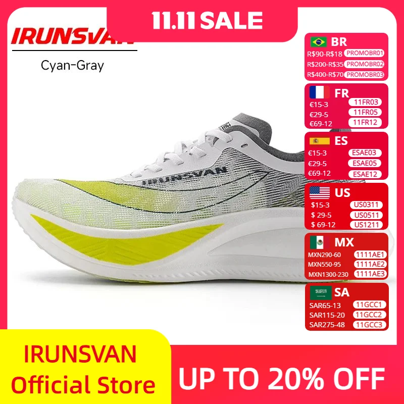 

IRUNSVAN Carbon Plate Marathon Running Racing Shoes Professional Stable Support Shock-relief Ultra-light Rebound Sneakers 028﻿