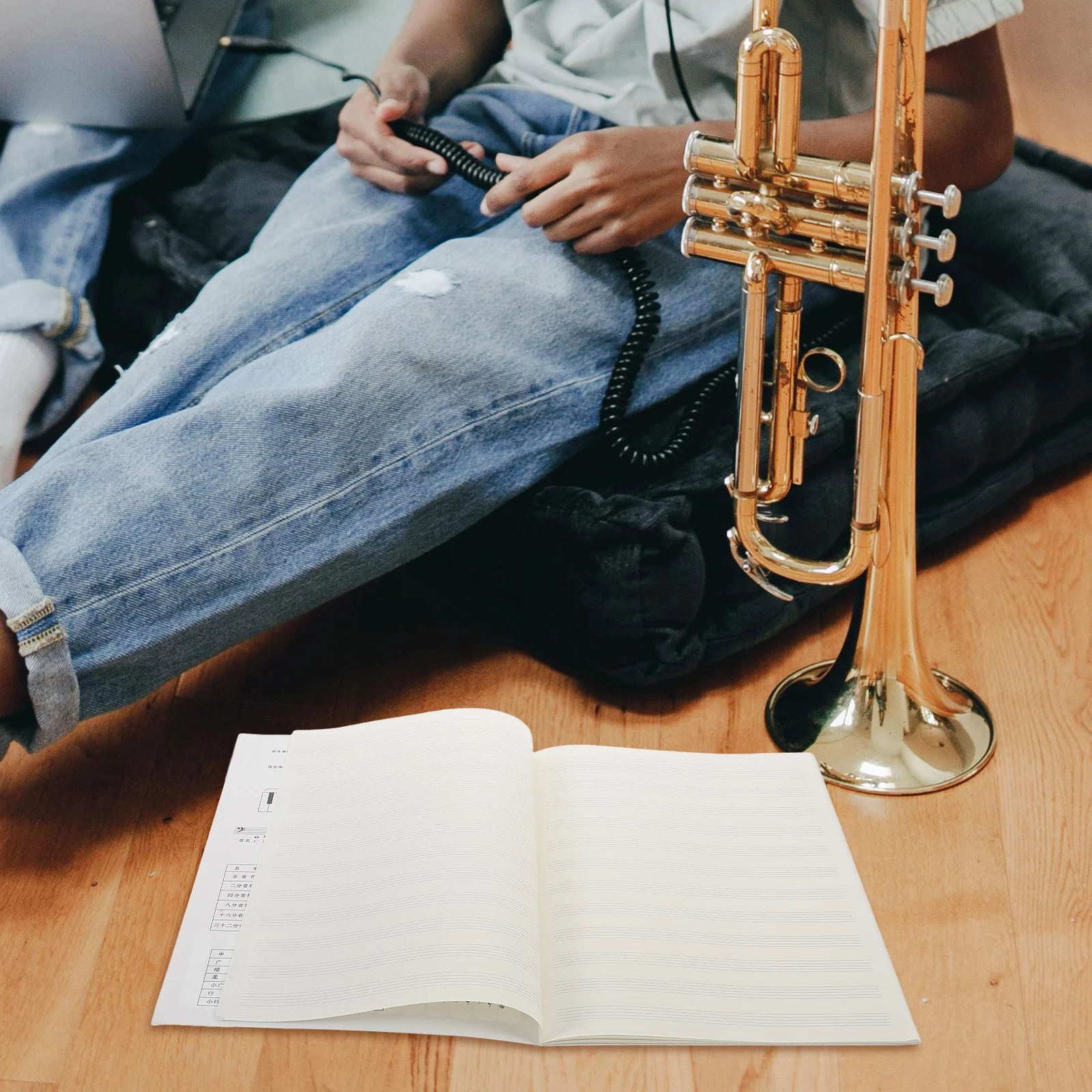 Cuaderno de cinco manuscritos para hoja de Piano, práctica de composición de papel para personal, escritura de canciones portátil, música para principiantes, 2 libros