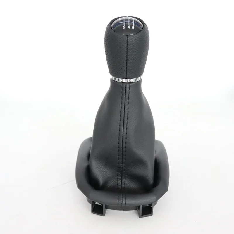 5 6 Speed 12mm Leather Car Gear Shift Knob for Seat Leon 1 MK1 for Toledo II MK2 Gait 1999-2006 Lever Stick Boot Cover Accessory