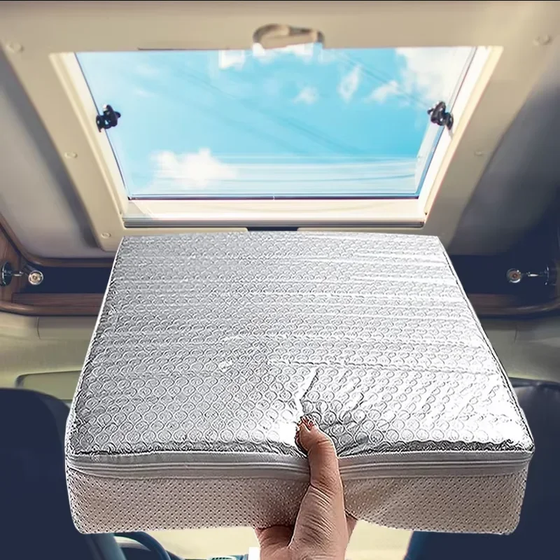 RV/Motorhome Sunroof Sunshade with UV-Blocking Reflective Aluminum Film - Waterproof Insulator for Camp/Camper