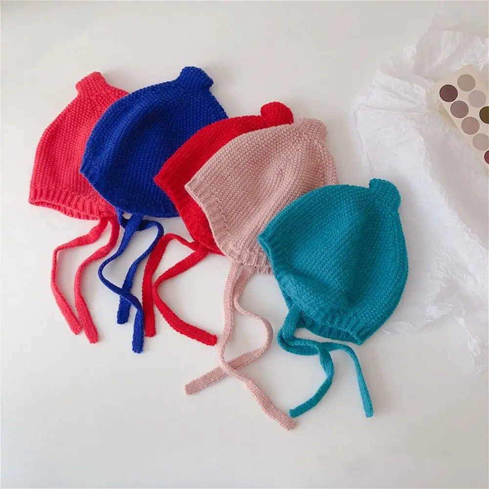 

Personality Solid Color Baby Knitted Hat Headgear Windproof Baby Woolen Cap Keep Warm Brimless Infant Pullover Hat Versatile