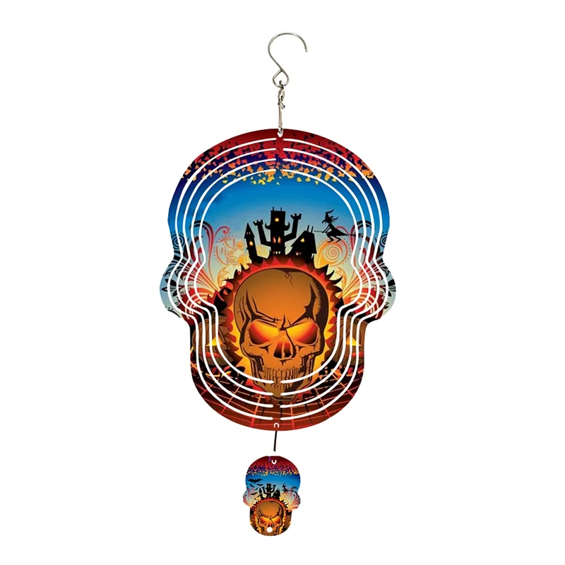 6Pack 8 Inch Sublimation Wind Spinners Blanks Hanging Wind Spinners Halloween for Indoor Outdoor Garden Decoration