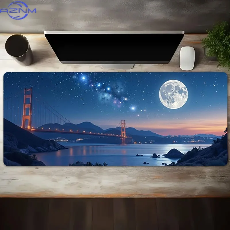 Nighttime Golden Gate Bridge Mouse Pad, Made of Rubber, Various Sizes Offered, Great for Gamers And Programmers, an Excellent Ho