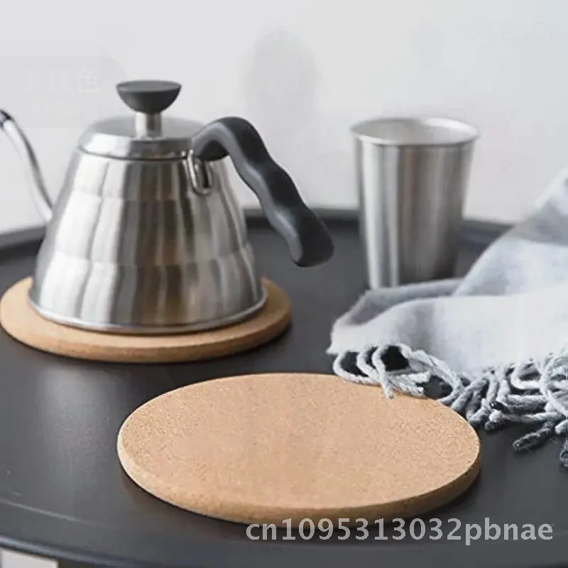 Eco-friendly Cork Dining Table Mat round Shape Non-slip Heat Insulation Silent Household Office Desk Mat Modern Minimalist Style