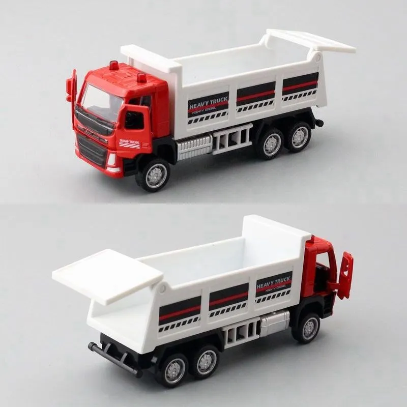 Diecast Metal Toy Car Model 1:72 VOLVO Dumper Lorry Engineering Truck Pull Back Educational Collection Gift Kid Match Box