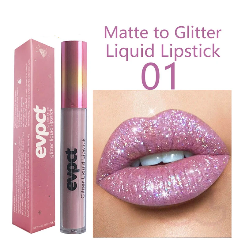 Waterproof Diamond Shimmer Glitter Lip Gloss 18 Cores Matte Glitter Batom Líquido Diamond Pearl Color Lip Gloss Sexy Make Up