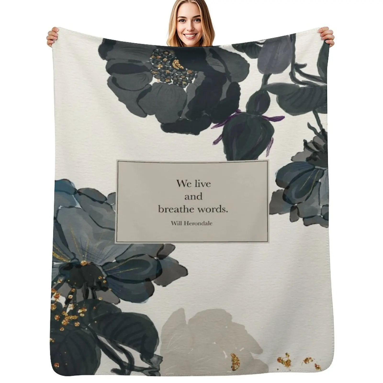 

We live and breathe words. - Will Herondale. The Infernal Devices. Throw Blanket funny gift Shaggy Loose Blanket