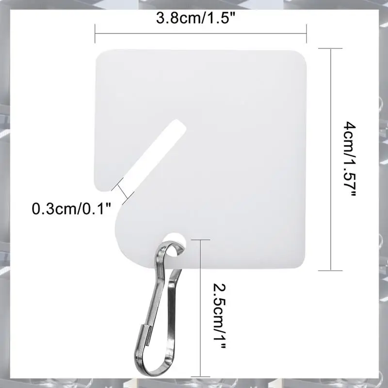 Hot Selling-120 Pcs Key Tags Slotted Plastic Hanging Tags 1.5 Inch White Tags With Metal Snap Hooks For Key Cabinets Boxes Locke