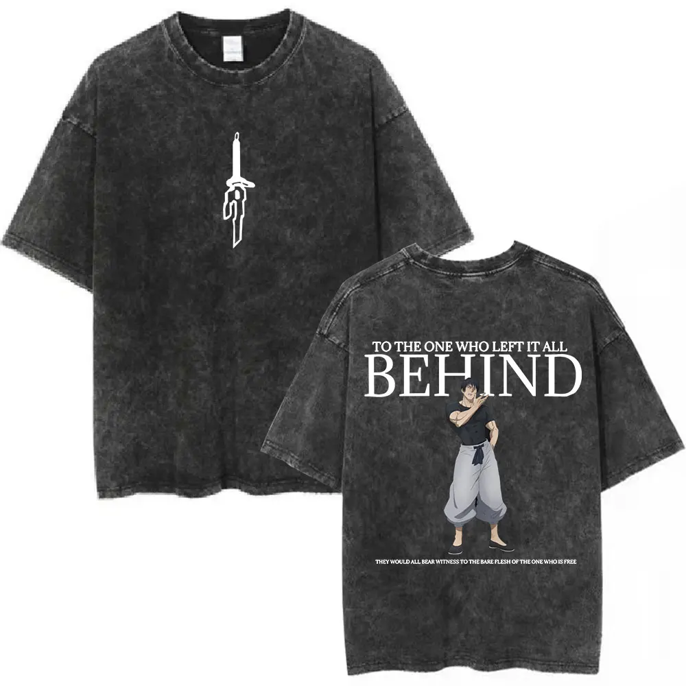 Anime Jujutsu Kaisen Fushiguro Toji Washed T-shirt Men Women Fashion Hip Hop Oversized T Shirt Cotton Casual T-shirts Streetwear - Image 3