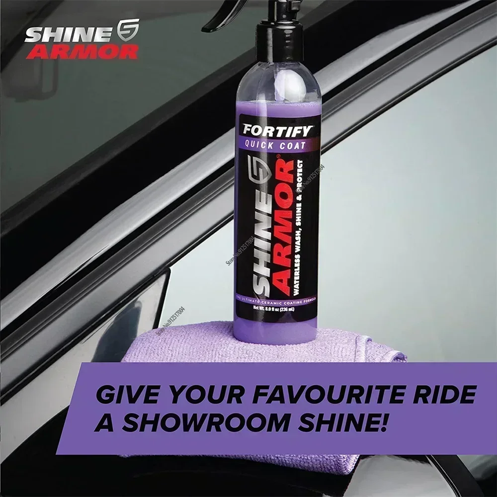 SHINE ARMOR Ceramic Coating Fortify Quick Coat Car Wax Polish Spray Waterless Wash Wax Hydrophobic Top Coat Polish Polymer Paint