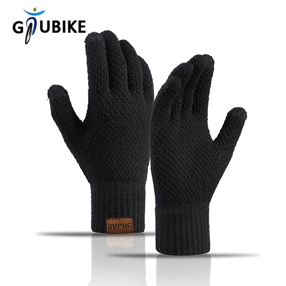 

GTUBIKE New Thermal Winter Gloves For Men Thickened Warm Fleece Lined Anti-Slip Touch Screen Thermal Windproof Cycling Gloves