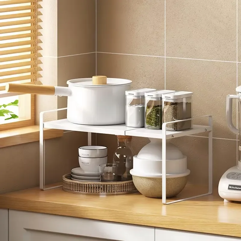Adjustable Iron Kitchen Storage Rack Floor to Ceiling Movable Spice Organizer Cabinet Shelf Multi Purpose Condiment Holder