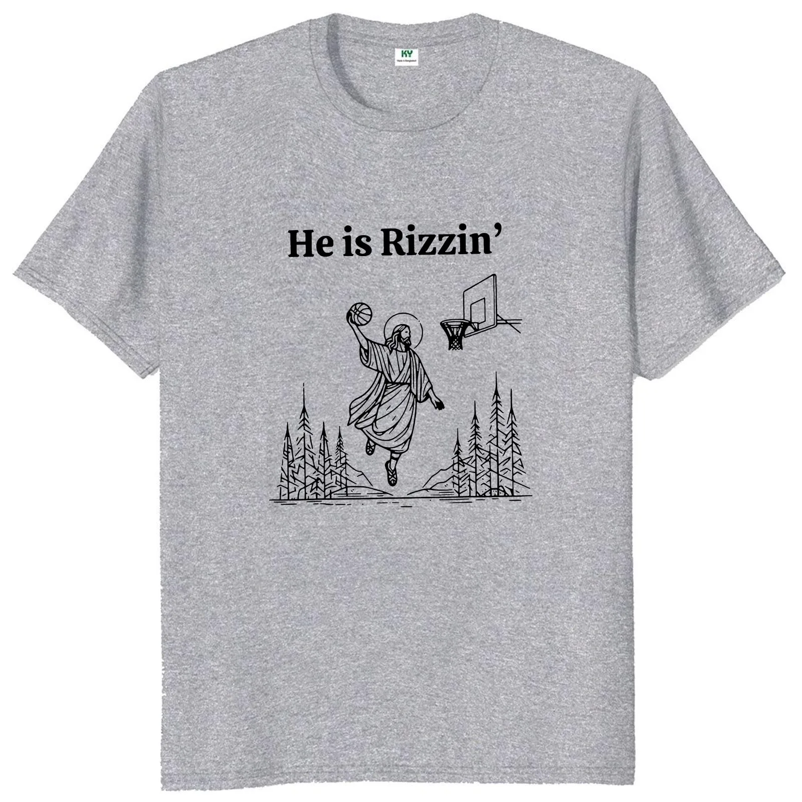 He Is Rizzin T Shirt Funny Christian Meme Y2k Graphic T-shirt For Men Women 100% Cotton Soft Unisex Tee Tops EU Size