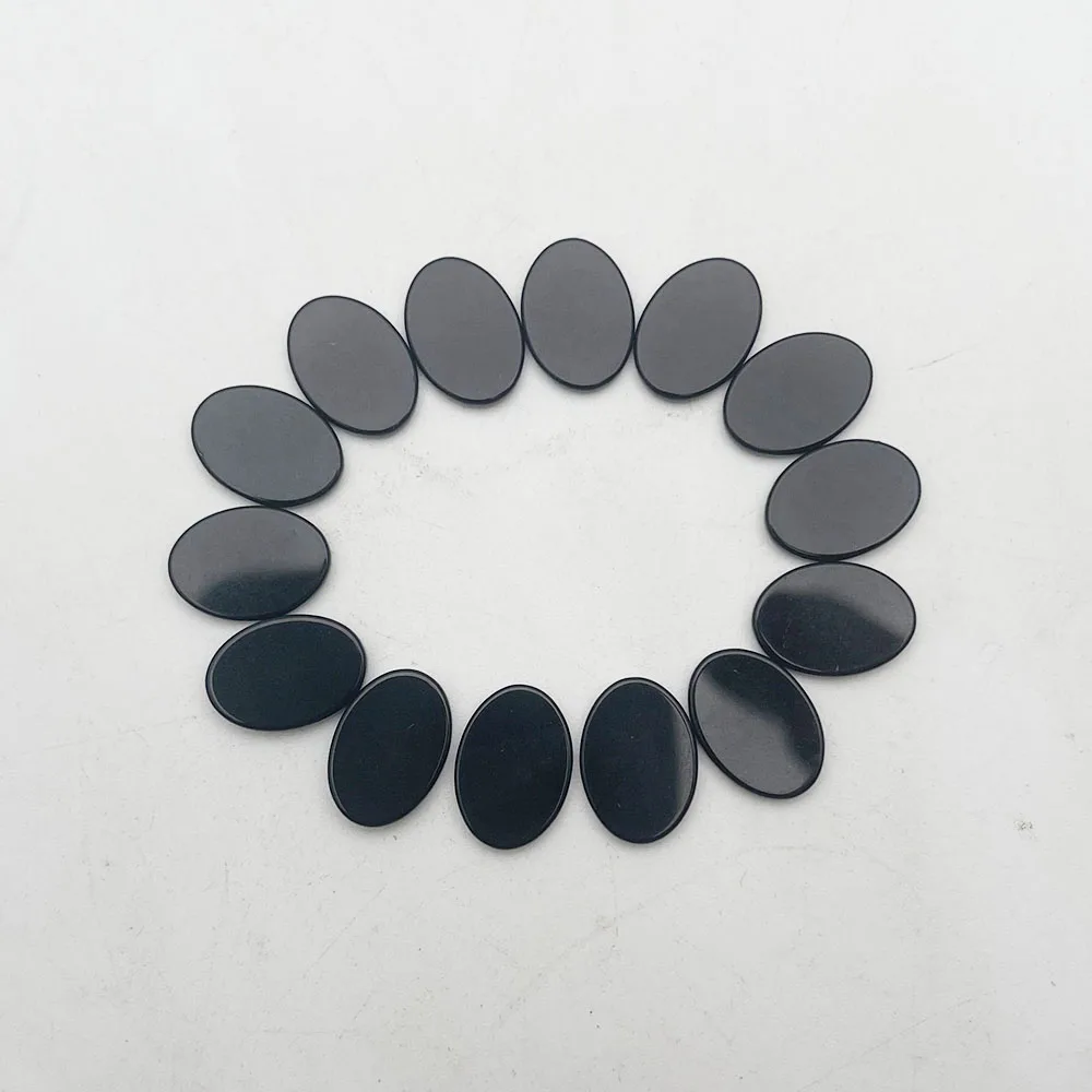 Fashion black Obsidian Double flat bottom cab cabochon for jewelry making 10x14MM 12PCS Ring necklace patch Necklace Accessories