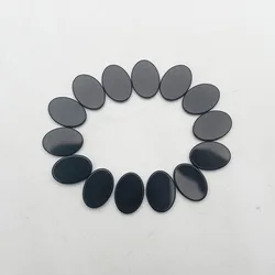 Fashion black Obsidian Double flat bottom cab cabochon for jewelry making 10x14MM 12PCS Ring necklace patch Necklace Accessories