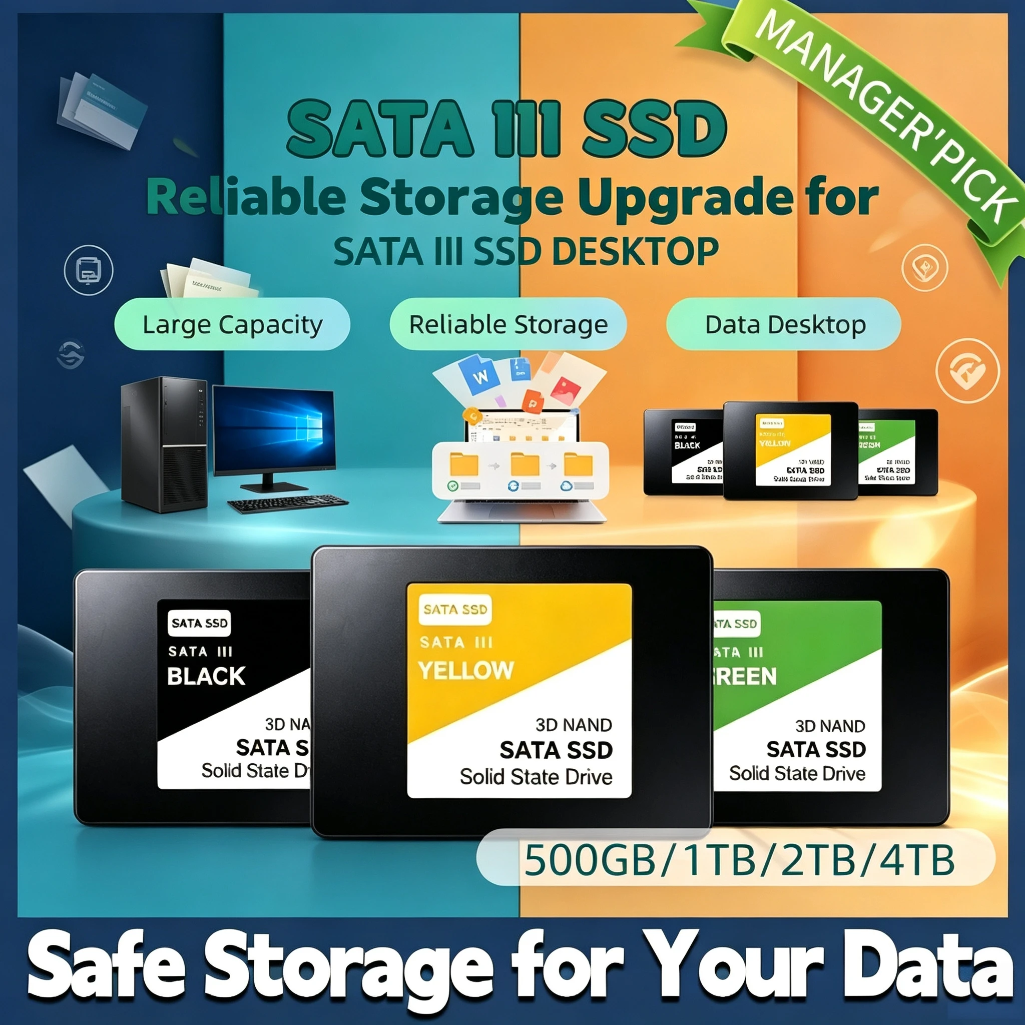 2026 Super Speed SSD HDD, 2TB/1TB, Solid State Disk, SATA 3, 2.5