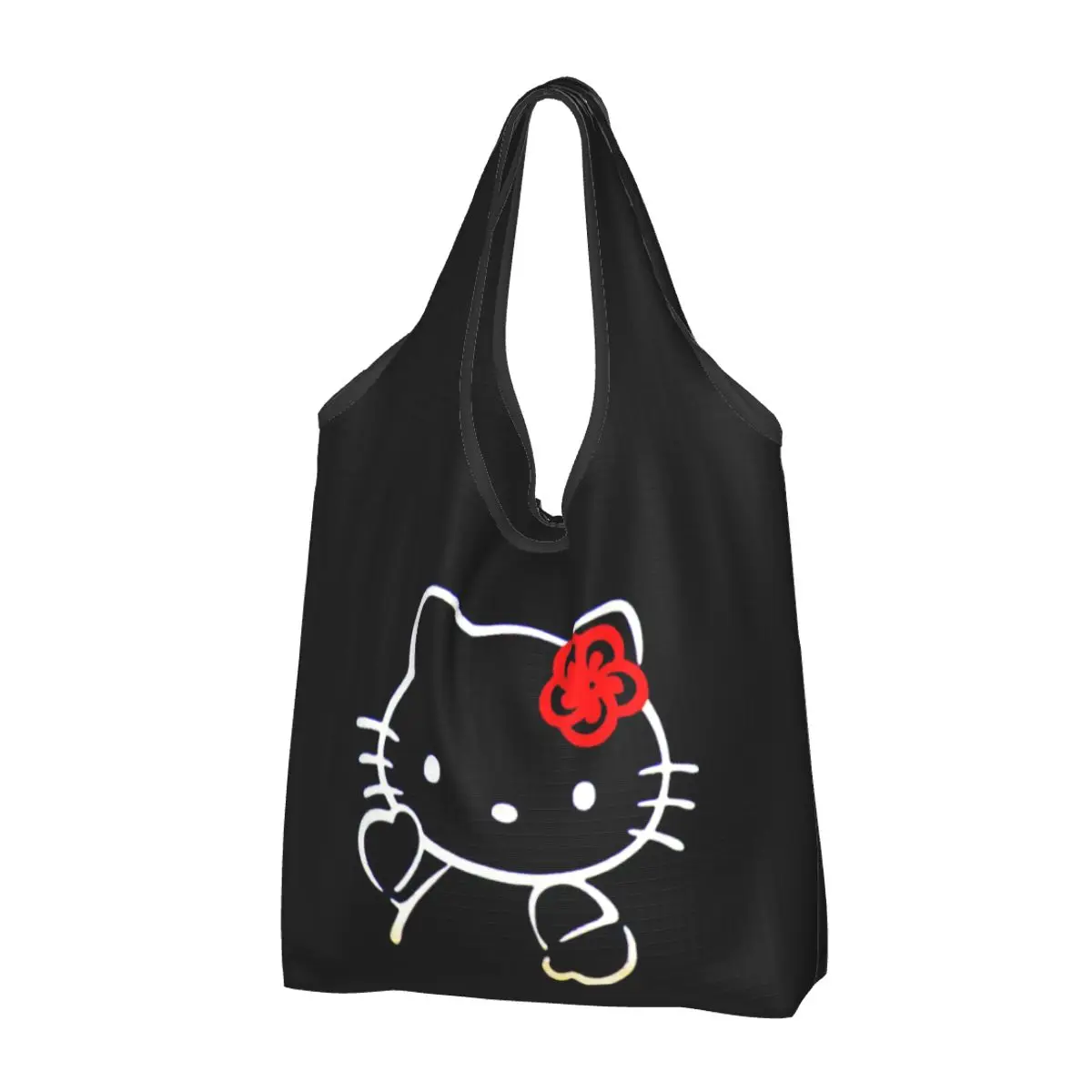 Custom Funny Printing Hello Kitty Sanrio Tote Shopping Bag Portable Shoulder Shopper Cartoon Handbag