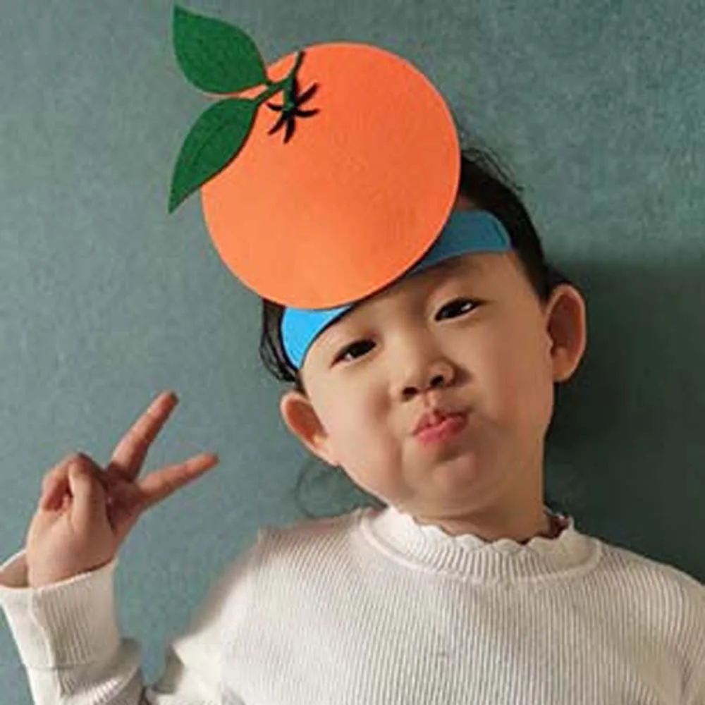 

Cloth Cartoon Fruit Headband Elastic Funny Creative Headdress for Kids Personalized Colorful Kindergarten Performance Headwear