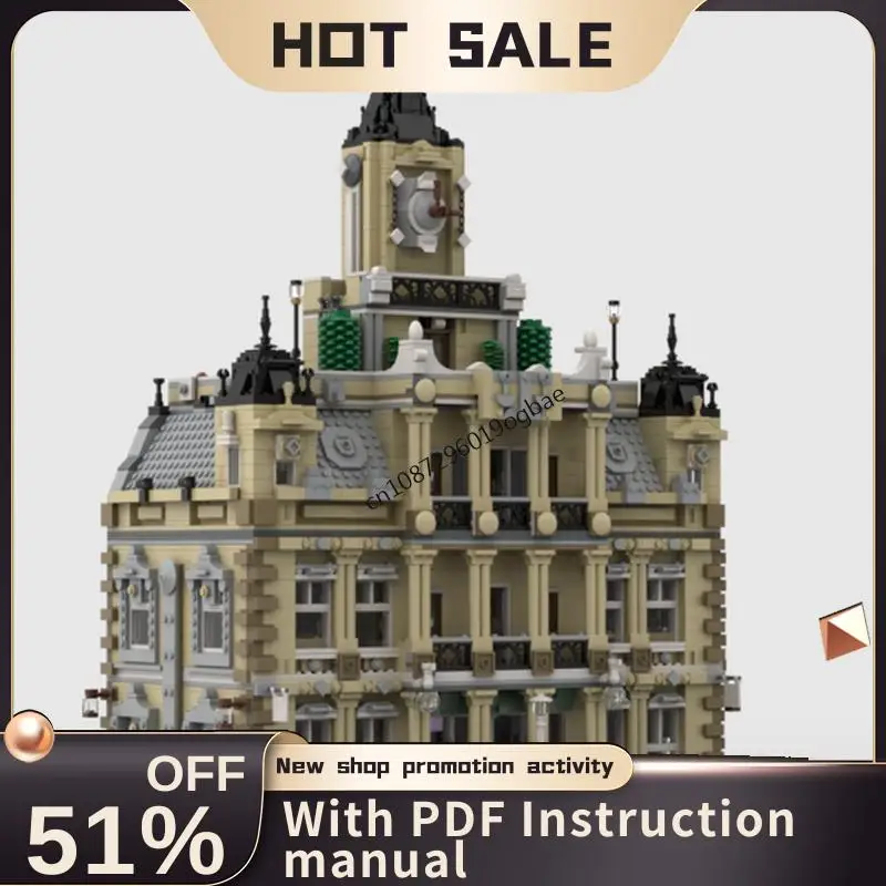 

Новый набор из 5009 деталей: Европейская средневековая улица, модель здания суда, конструктор, креативные идеи для самостоятельной сборки, детские игрушки, подарки на день рождения