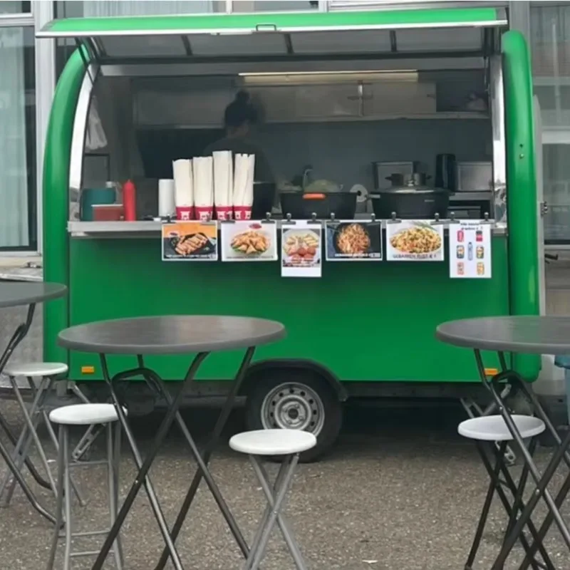Food Trailer Sweet and Cute Mobile Electric Trailer Water Bar Ice Cream Bus Snack Food Truck