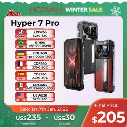 Прочный телефон HOTWAV Hyper 7 Pro 5G, 200 МП, Android 14 6,6 дюйма, FHD +, 120 Гц, смартфон 36 (16 + 20 ГБ, 256 ГБ, 10800 мАч, 33 Вт, мобильный телефон